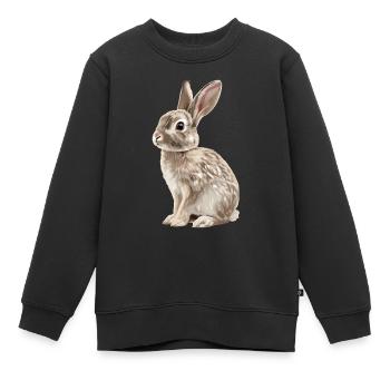 Hasen Hase - Kinder Premium Organic Sweatshirt - Schwarz - Vorne - AI Model Kid Female (0cm)