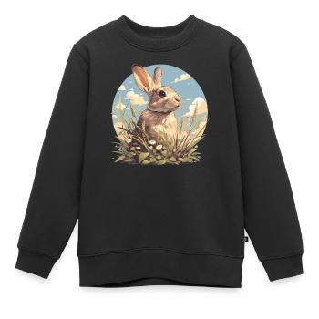 Hasen Hase - Kinder Premium Organic Sweatshirt - Schwarz - Vorne - AI Model Kid Female (0cm)