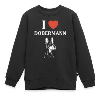 Dobermann - Kinder Premium Organic Sweatshirt - Schwarz - Vorne - AI Model Kid Female (0cm)