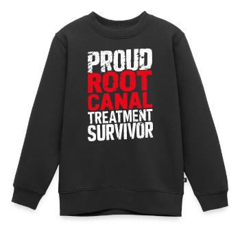 Drôle de survivant du canal radiculaire Endodontiste dentaire - Sweat Premium enfant bio - noir - Devant - AI Model Kid Female (0cm)