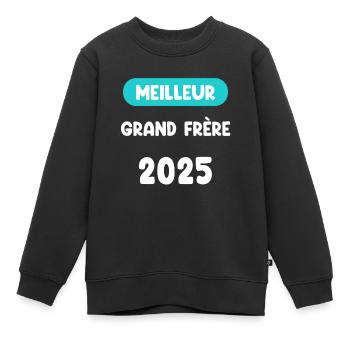 meilleur 2025 grand frère annonce grossesse - Sweat Premium enfant bio - noir - Devant - AI Model Kid Female (0cm)