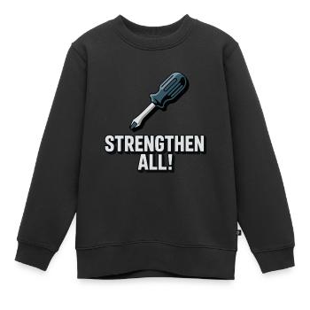 RENFORCEZ TOUT - Sweat Premium enfant bio - noir - Devant - AI Model Kid Female (0cm)