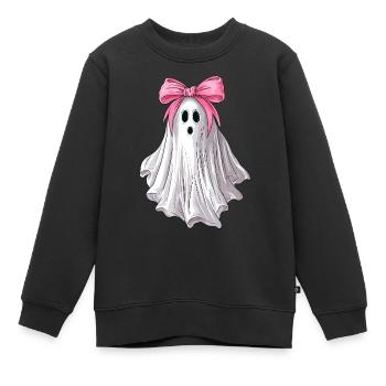 Noeud Coquet Ghost Ghost Spooky - Sweat Premium enfant bio - noir - Devant - AI Model Kid Female (0cm)