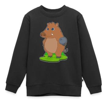 Eber Bowling Bowlingkugel - Kinder Premium Organic Sweatshirt - Schwarz - Vorne - AI Model Kid Female (0cm)