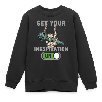 Poésie Slam Encre Slam-poésie - Sweat Premium enfant bio - noir - Devant - AI Model Kid Female (0cm)