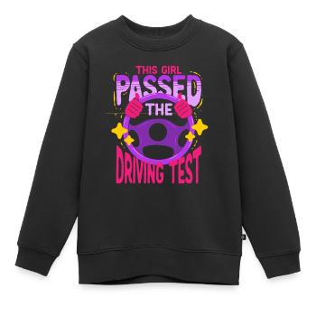 Instructeur de conduite Instructeur d’école de conduite Examen de conduite réussi - Sweat Premium enfant bio - noir - Devant - AI Model Kid Female (0cm)