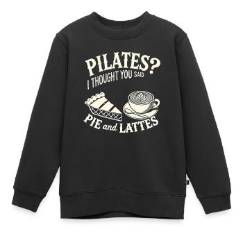 Pilates Ich dachte, Sie sagten Kuchen und - Kinder Premium Organic Sweatshirt - Schwarz - Vorne - AI Model Kid Female (0cm)