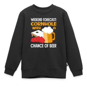 Prédiction du week-end des amateurs de cornhole - Sweat Premium enfant bio - noir - Devant - AI Model Kid Female (0cm)