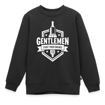 Messieurs, démarrez vos moteurs Sport automobile - Sweat Premium enfant bio - noir - Devant - AI Model Kid Female (0cm)