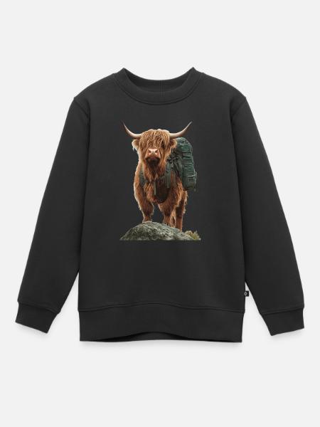 Hochlandrind - Kinder Premium Organic Sweatshirt - Schwarz