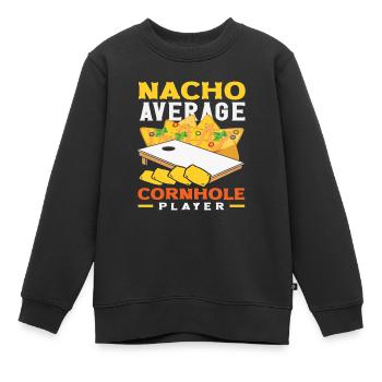 Nicht Dein Durchschnitts-Cornhole-Spieler - Kinder Premium Organic Sweatshirt - Schwarz - Vorne - AI Model Kid Female (0cm)