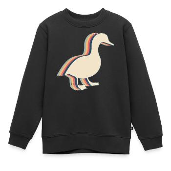 Canard Oie Rétro Line Art - Sweat Premium enfant bio - noir - Devant - AI Model Kid Female (0cm)