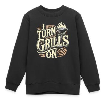 Ich schalte Grills ein - Kinder Premium Organic Sweatshirt - Schwarz - Vorne - AI Model Kid Female (0cm)