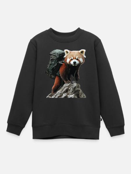Roter Panda - Kinder Premium Organic Sweatshirt - Schwarz