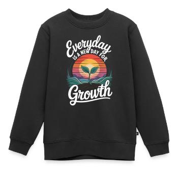 Jeder Tag bringt neues Wachstum - Kinder Premium Organic Sweatshirt - Schwarz - Vorne - AI Model Kid Female (0cm)