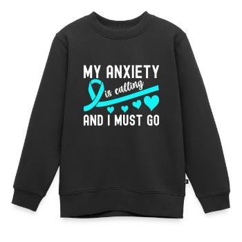 Trouble anxieux Trouble anxieux - Sweat Premium enfant bio - noir - Devant - AI Model Kid Female (0cm)