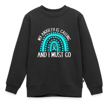Trouble anxieux Trouble anxieux - Sweat Premium enfant bio - noir - Devant - AI Model Kid Female (0cm)