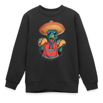 Taco Rex – Fiesta Time! - Kinder Premium Organic Sweatshirt - Schwarz - Vorne - AI Model Kid Female (0cm)
