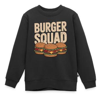 Chemise Team Cheeseburger - Sweat Premium enfant bio - noir - Devant - AI Model Kid Female (0cm)