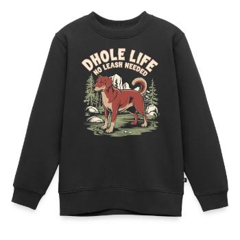 Dhole Lover Faune Canidé Chien sauvage asiatique - Sweat Premium enfant bio - noir - Devant - AI Model Kid Female (0cm)