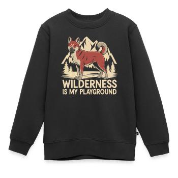Dhole Lover Faune Canidé Chien sauvage asiatique - Sweat Premium enfant bio - noir - Devant - AI Model Kid Female (0cm)