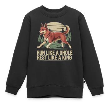 Dhole Lover Faune Canidé Chien sauvage asiatique - Sweat Premium enfant bio - noir - Devant - AI Model Kid Female (0cm)