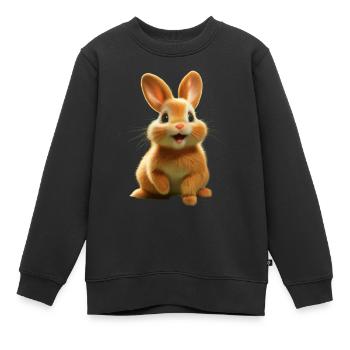 Osterhase - Kinder Premium Organic Sweatshirt - Schwarz - Vorne - AI Model Kid Female (0cm)
