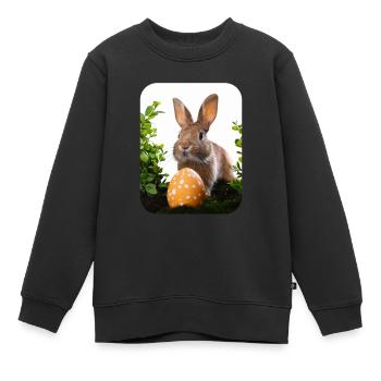 Osterhase - Kinder Premium Organic Sweatshirt - Schwarz - Vorne - AI Model Kid Female (0cm)