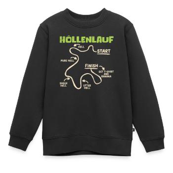Läufer HÖLLENLAUF Laufen Lustiges - Kinder Premium Organic Sweatshirt - Schwarz - Vorne - AI Model Kid Female (0cm)