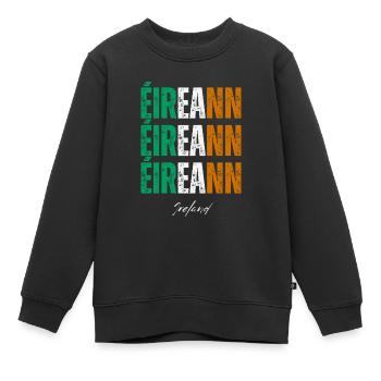 Flagge von Irland, Irish Pride - Kinder Premium Organic Sweatshirt - Schwarz - Vorne - AI Model Kid Female (0cm)