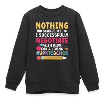 Nichts Angst, Mit Mir Verhandelte Ich Erfolgreich - Kinder Premium Organic Sweatshirt - Schwarz - Vorne - AI Model Kid Female (0cm)