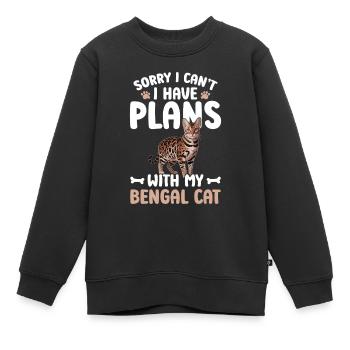 Entschuldigung, Ich Kann Nicht Pläne Mit Meiner - Kinder Premium Organic Sweatshirt - Schwarz - Vorne - AI Model Kid Female (0cm)