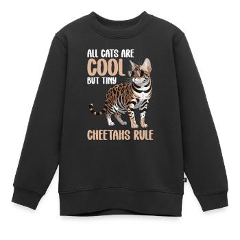 Alle Katzen Sind Cool, Aber Winzige Cheetahs - Kinder Premium Organic Sweatshirt - Schwarz - Vorne - AI Model Kid Female (0cm)