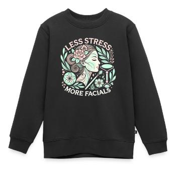 Weniger Stress mehr Gesichtsbehandlungen - Kinder Premium Organic Sweatshirt - Schwarz - Vorne - AI Model Kid Female (0cm)