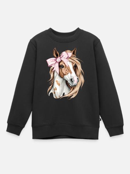 Coquette Bogen Appaloosa Pferd Mädchen Mama Rosa - Kinder Premium Organic Sweatshirt - Schwarz