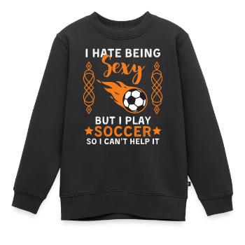 Lustiger Fußball Spruch Fußballverein - Kinder Premium Organic Sweatshirt - Schwarz - Vorne - AI Model Kid Female (0cm)