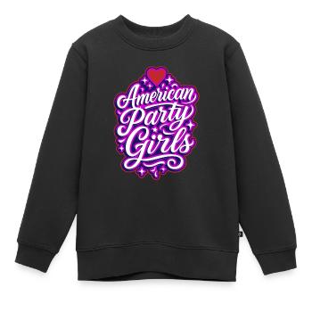 Amerikanische Party Girls Motto USA - Kinder Premium Organic Sweatshirt - Schwarz - Vorne - AI Model Kid Female (0cm)