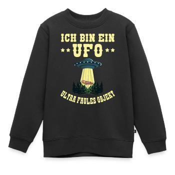 Ich Bin Ein UFO Ultra Faules Objekt Faultier Alien - Kinder Premium Organic Sweatshirt - Schwarz - Vorne - AI Model Kid Female (0cm)