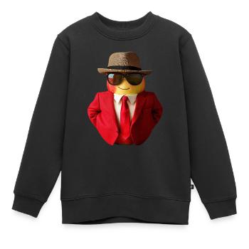 Apfel - Kinder Premium Organic Sweatshirt - Schwarz - Vorne - AI Model Kid Female (0cm)
