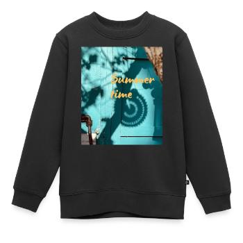 Été - Sweat Premium enfant bio - noir - Devant - AI Model Kid Female (0cm)