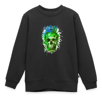 King Skull Crown - Kids Premium Organic Sweatshirt - black - Front - AI Model Kid Female (0cm)