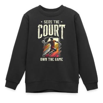 Ergreifen Sie das Spielfeld Besitzen Sie das Spiel Handball Sport - Kinder Premium Organic Sweatshirt - Schwarz - Vorne - AI Model Kid Female (0cm)