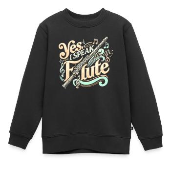 Ja, ich spreche Flöte - Kinder Premium Organic Sweatshirt - Schwarz - Vorne - AI Model Kid Female (0cm)