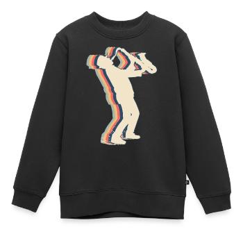 Saxophoniste Saxophoniste Saxophoniste Saxophone Rétro - Sweat Premium enfant bio - noir - Devant - AI Model Kid Female (0cm)