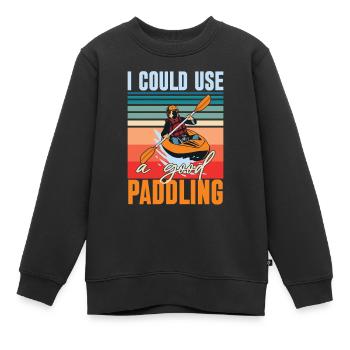 Kajakfahren - Kinder Premium Organic Sweatshirt - Schwarz - Vorne - AI Model Kid Female (0cm)