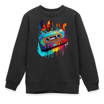 CASSETTE DE MUSIQUE années 60 - Sweat Premium enfant bio - noir - Devant - AI Model Kid Female (0cm)