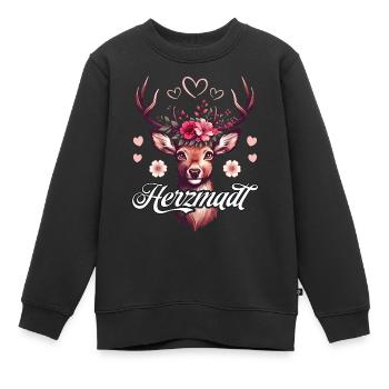 Trachtenshirt Damen Herzmadl T-Shirt Tracht Dirndl - Kinder Premium Organic Sweatshirt - Schwarz - Vorne - AI Model Kid Female (0cm)