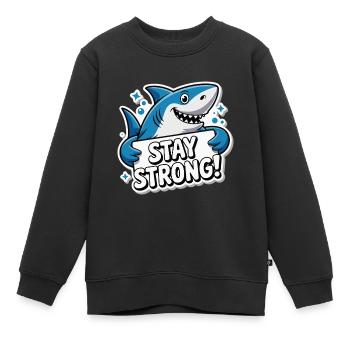 REQUIN, RESTE FORT - Sweat Premium enfant bio - noir - Devant - AI Model Kid Female (0cm)