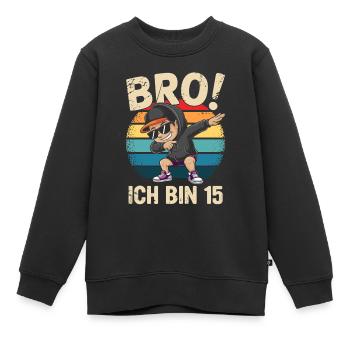 15. Geburtstag Junge Mädchen 15 Jahre 2010 Lustig - Kinder Premium Organic Sweatshirt - Schwarz - Vorne - AI Model Kid Female (0cm)