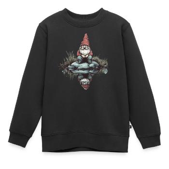 Nachdenklicher Gartenzwerg - Kinder Premium Organic Sweatshirt - Schwarz - Vorne - AI Model Kid Female (0cm)
